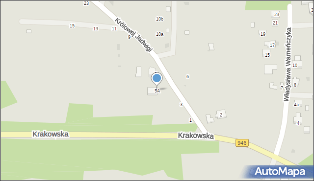 Żywiec, Królowej Jadwigi, 5A, mapa Żywiec