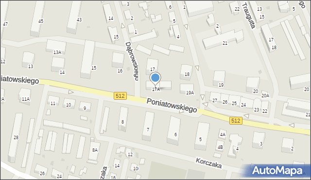 Bartoszyce, Księcia Józefa Poniatowskiego, 17A, mapa Bartoszyce