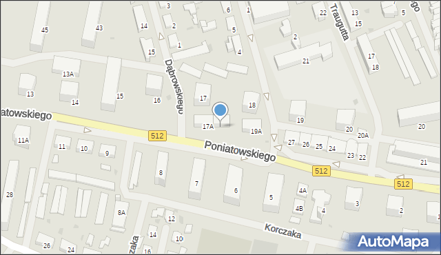 Bartoszyce, Księcia Józefa Poniatowskiego, 18A, mapa Bartoszyce