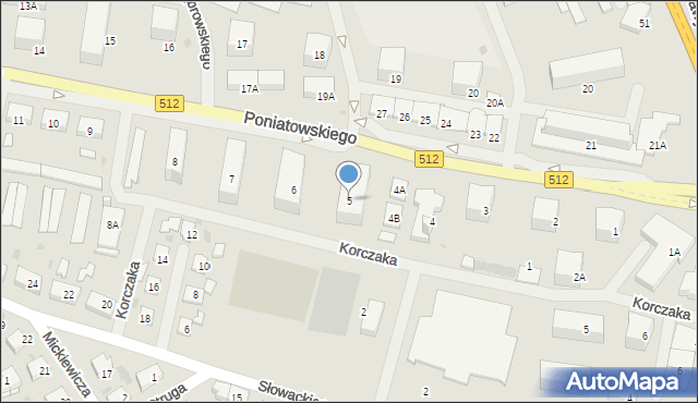 Bartoszyce, Księcia Józefa Poniatowskiego, 5, mapa Bartoszyce