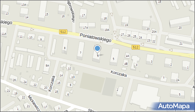 Bartoszyce, Księcia Józefa Poniatowskiego, 6, mapa Bartoszyce