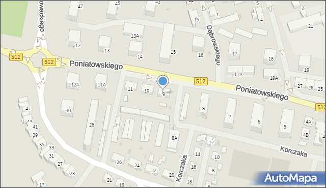 Bartoszyce, Księcia Józefa Poniatowskiego, 9, mapa Bartoszyce