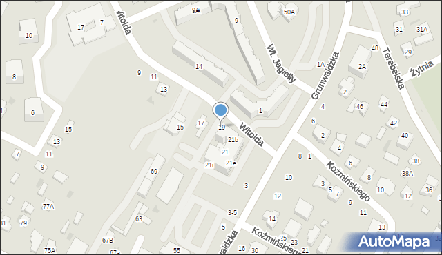 Biała Podlaska, Księcia Witolda, 19, mapa Białej Podlaskiej