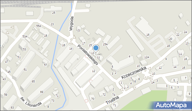 Bochnia, Księcia Józefa Poniatowskiego, 11a, mapa Bochni