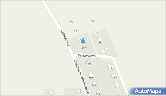 Cedry Wielkie, Księżycowa, 19, mapa Cedry Wielkie