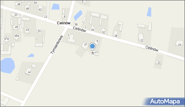 Celinów, Księżycowa, 35, mapa Celinów