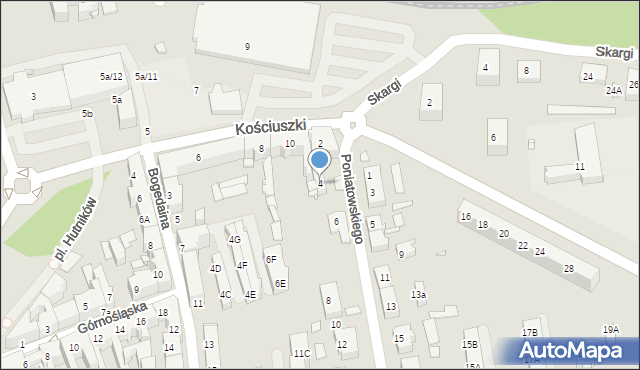 Chorzów, Księcia Józefa Poniatowskiego, 4, mapa Chorzów