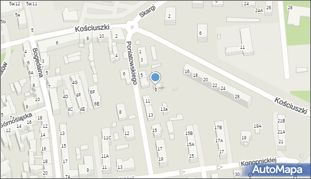Chorzów, Księcia Józefa Poniatowskiego, 9, mapa Chorzów