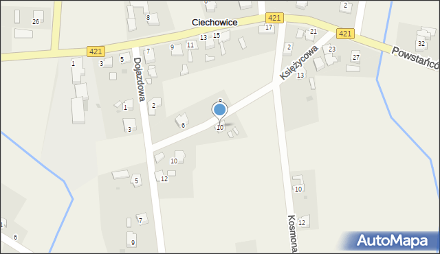 Ciechowice, Księżycowa, 10, mapa Ciechowice