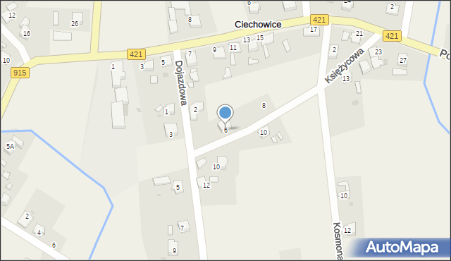 Ciechowice, Księżycowa, 6, mapa Ciechowice