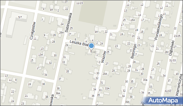 Częstochowa, Księcia Leszka Białego, 3A, mapa Częstochowy