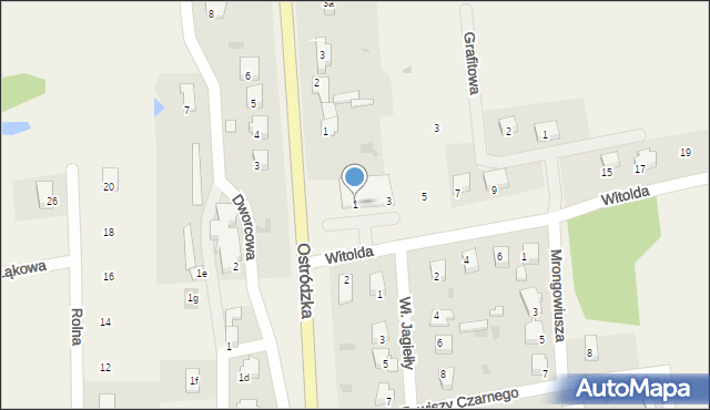 Dąbrówno, Księcia Witolda, 1, mapa Dąbrówno