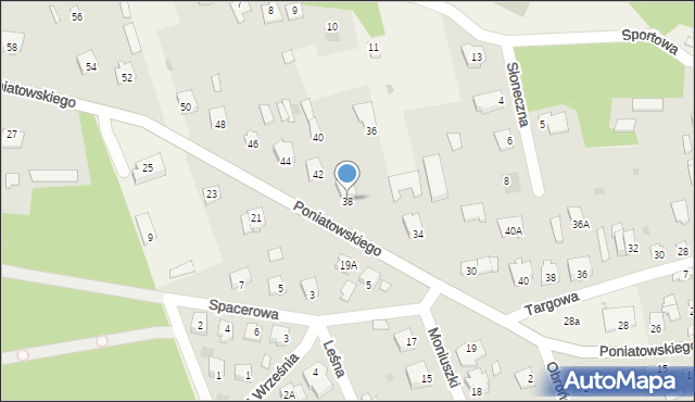 Długosiodło, Księcia Józefa Poniatowskiego, 38, mapa Długosiodło