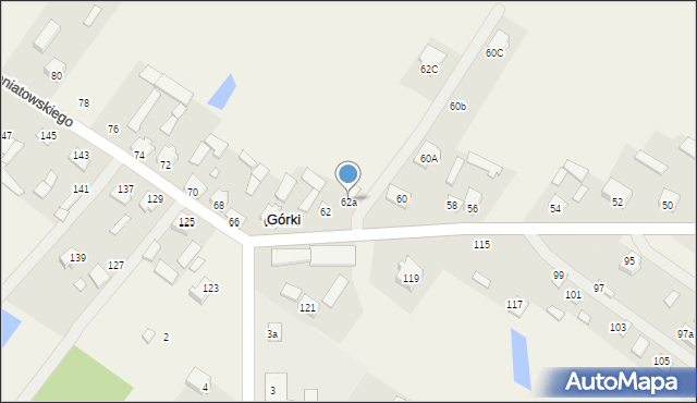Górki, Księcia Józefa Poniatowskiego, 62a, mapa Górki