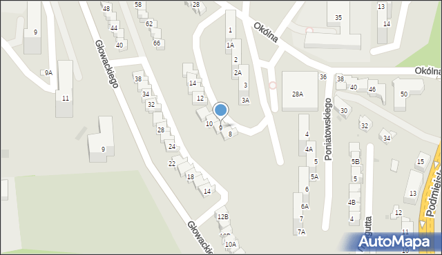 Gorzów Wielkopolski, Księcia Józefa Poniatowskiego, 9, mapa Gorzów Wielkopolski