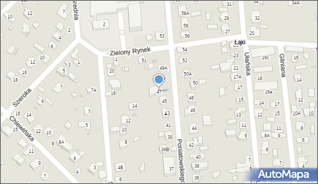 Grodzisk Mazowiecki, Księcia Józefa Poniatowskiego, 47, mapa Grodzisk Mazowiecki