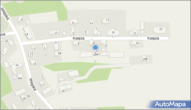 Grzawa, Księża, 10A, mapa Grzawa