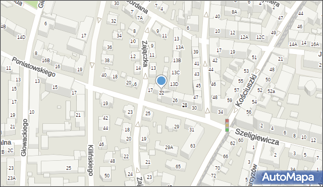 Katowice, Księcia Józefa Poniatowskiego, 22, mapa Katowic