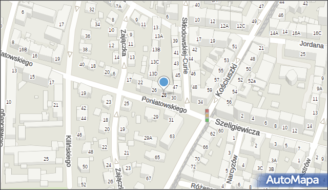 Katowice, Księcia Józefa Poniatowskiego, 28, mapa Katowic