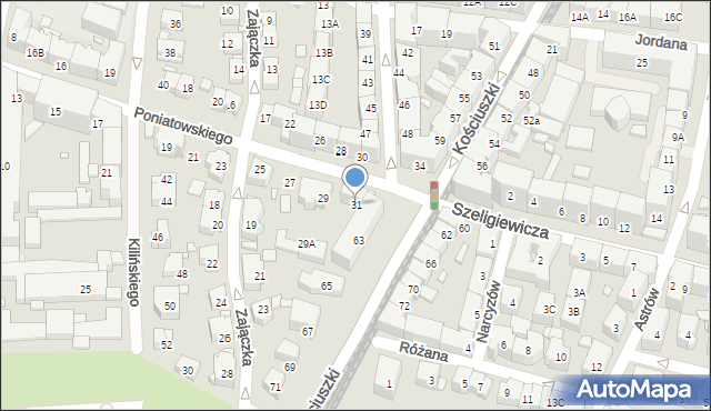 Katowice, Księcia Józefa Poniatowskiego, 31, mapa Katowic