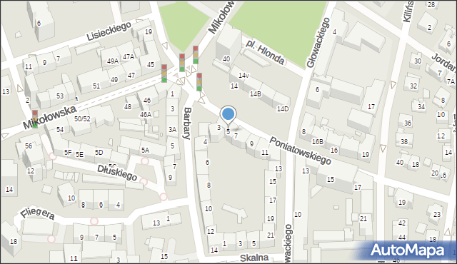 Katowice, Księcia Józefa Poniatowskiego, 5, mapa Katowic