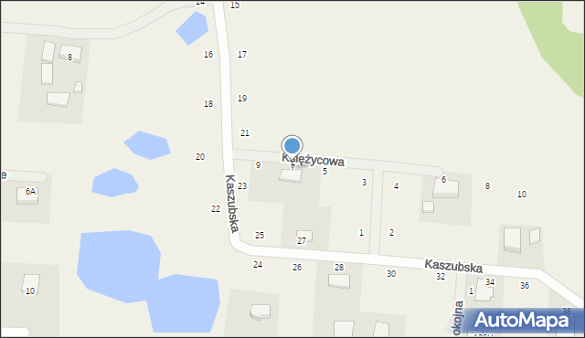 Kawle Górne, Księżycowa, 7, mapa Kawle Górne