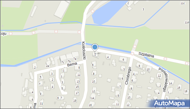 Kluczbork, Księcia Józefa Poniatowskiego, 2, mapa Kluczbork