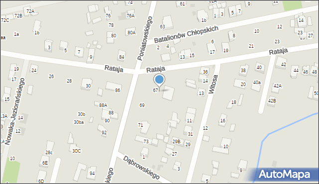 Kobyłka, Księcia Józefa Poniatowskiego, 67a, mapa Kobyłka