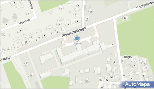 Koło, Księcia Józefa Poniatowskiego, 25, mapa Koło