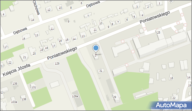 Koło, Księcia Józefa Poniatowskiego, 27, mapa Koło