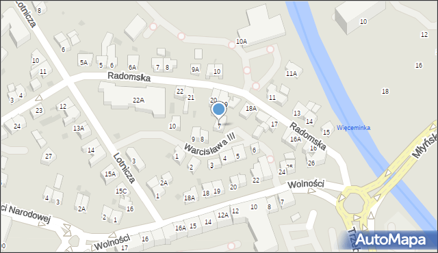 Kołobrzeg, Księcia Warcisława III, 7, mapa Kołobrzegu