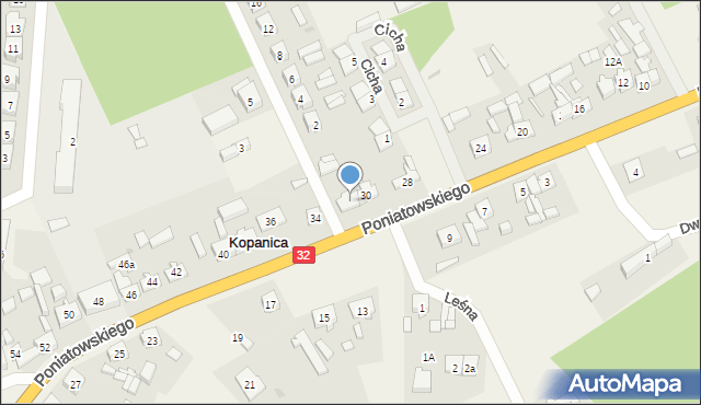 Kopanica, Księcia Józefa Poniatowskiego, 32, mapa Kopanica