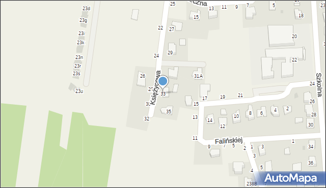 Koszyce Wielkie, Księżycowa, 33, mapa Koszyce Wielkie