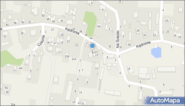 Koszyce Wielkie, Księżycowa, 5, mapa Koszyce Wielkie