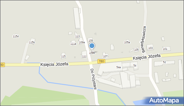Kraków, Księcia Józefa, 109b, mapa Krakowa