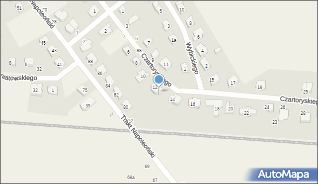 Krzyszkowo, Księcia Czartoryskiego Adama, 12a, mapa Krzyszkowo