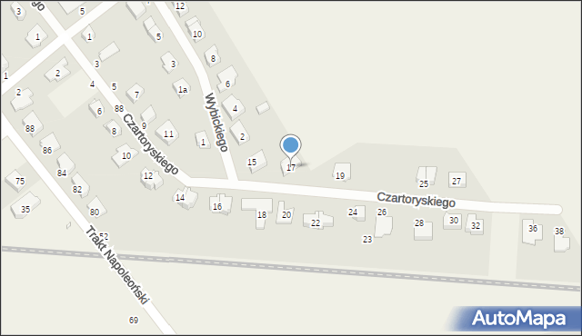 Krzyszkowo, Księcia Czartoryskiego Adama, 17, mapa Krzyszkowo