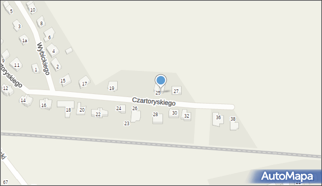 Krzyszkowo, Księcia Czartoryskiego Adama, 25A, mapa Krzyszkowo