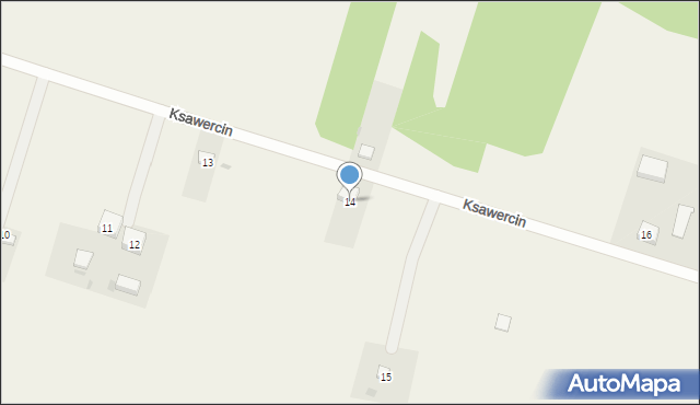 Ksawercin, Ksawercin, 14, mapa Ksawercin