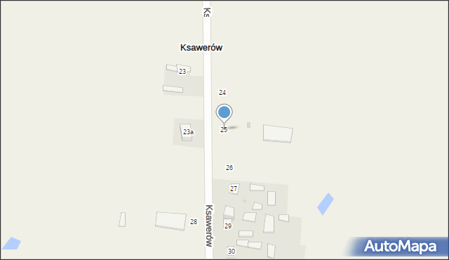 Ksawerów, Ksawerów, 25, mapa Ksawerów