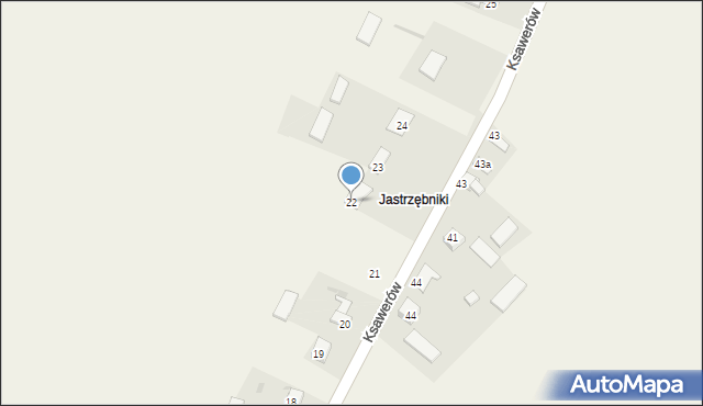 Ksawerów, Ksawerów, 22, mapa Ksawerów