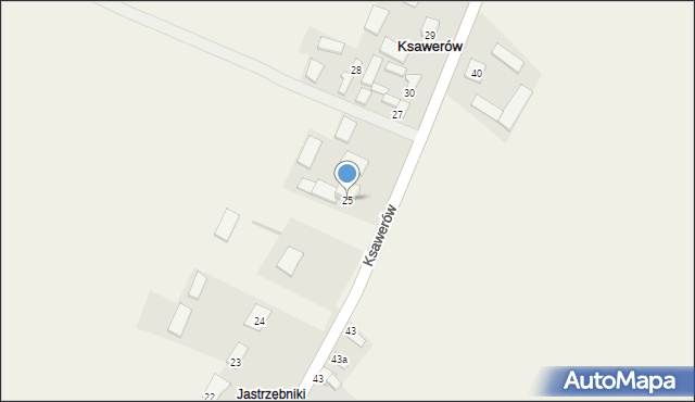 Ksawerów, Ksawerów, 25, mapa Ksawerów