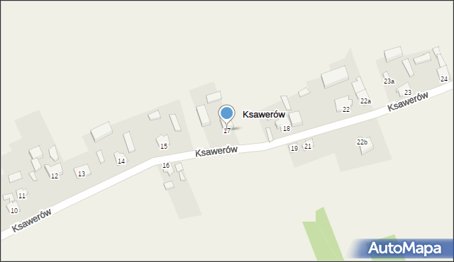 Ksawerów, Ksawerów, 17, mapa Ksawerów