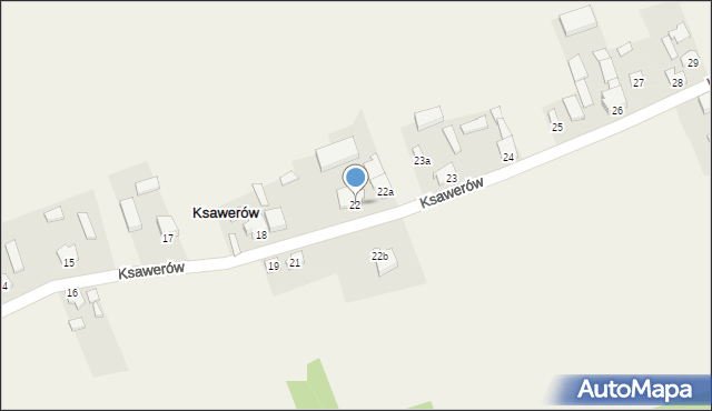 Ksawerów, Ksawerów, 22, mapa Ksawerów