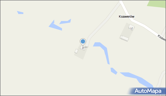 Ksawerów, Ksawerów, 13, mapa Ksawerów