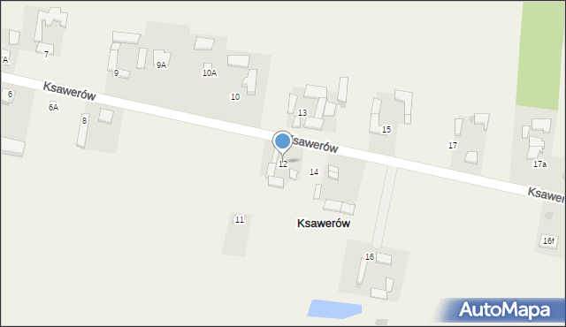 Ksawerów, Ksawerów, 12, mapa Ksawerów