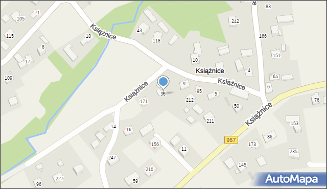 Książnice, Książnice, 36, mapa Książnice