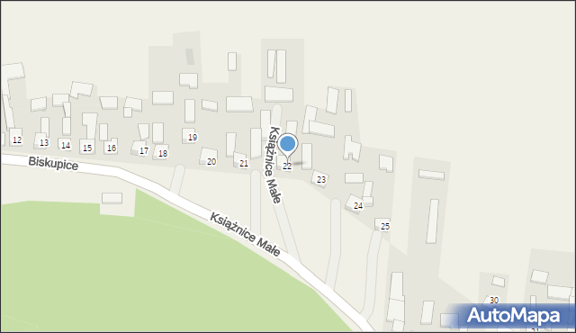 Książnice Małe, Książnice Małe, 22, mapa Książnice Małe