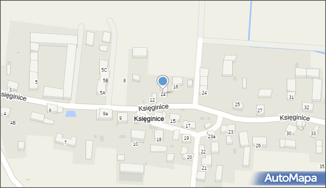 Księginice, Księginice, 14, mapa Księginice