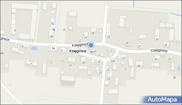 Księginice, Księginice, 15, mapa Księginice